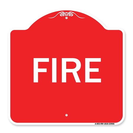 Designer Series Sign-Fire, Red & White Aluminum Architectural Sign